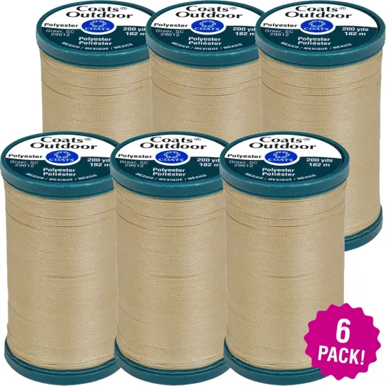 Multipack of 6 - Coats Outdoor Living Thread 200yd-Buff {1}