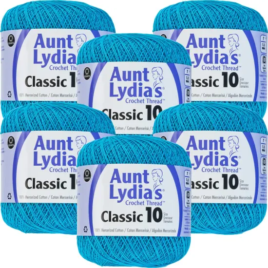 Multipack of 6 - Aunt Lydia's Classic Crochet Thread Size 10-Parakeet {1}