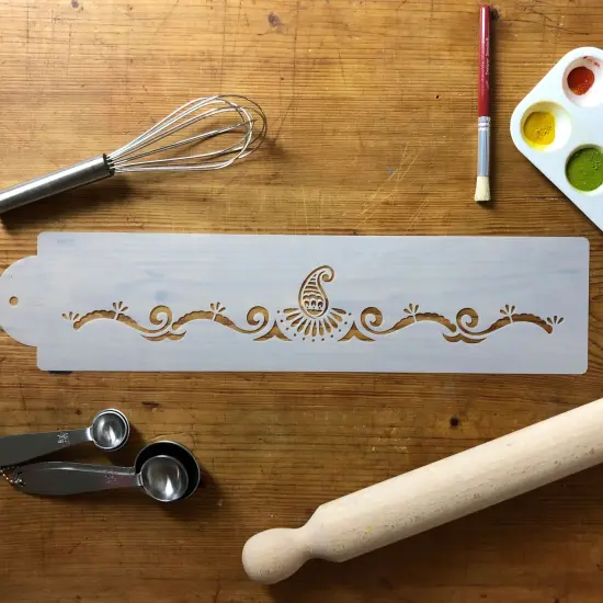 Mehndi Cake Stencil Tier #3 | C392 by Designer Stencils | Cake Decorating Tools | Baking Stencils for Royal Icing, Airbrush, Dusting Powder | Reusable Plastic Food Grade Stencil for Cakes | Easy to Use & Clean Cake Stencil {4}