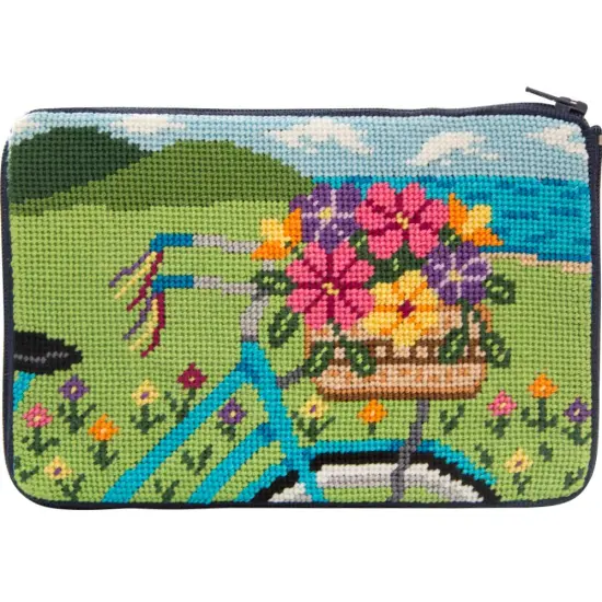 Stitch & Zip Needlepoint Purse Kit- Springtime Ride Multicolor {1}