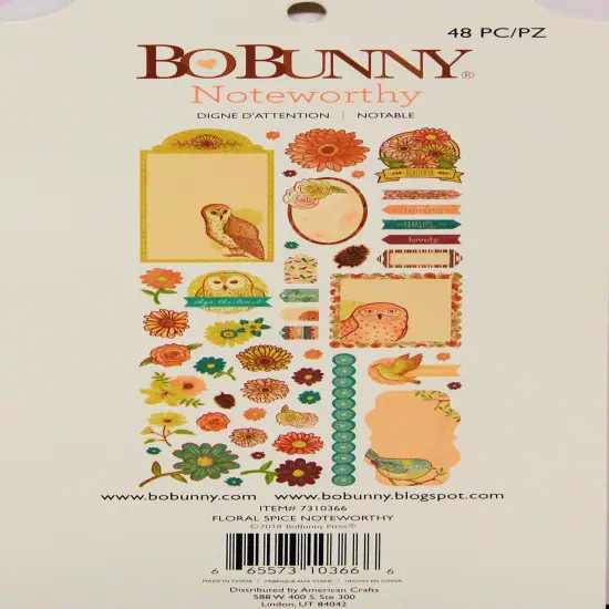 BoBunny Noteworthy Floral Spice Die-cut Embellishments {3}