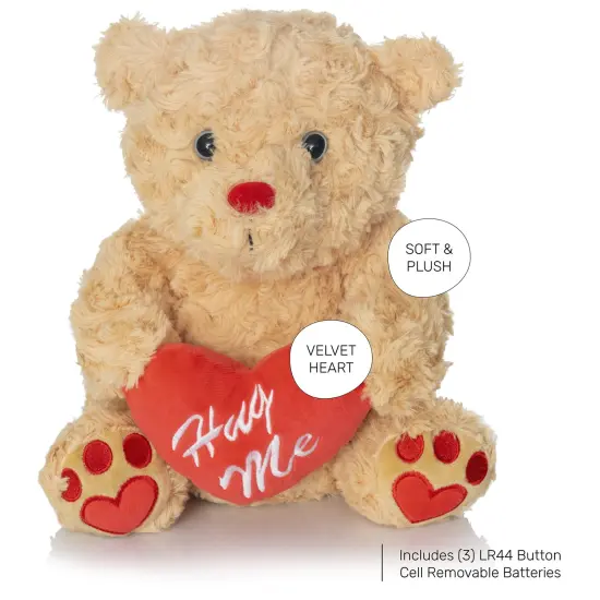 Big Mo's Toys Valentine's Bear - Brown Plush Teddy Bear with Red Hug Me Love Heart Dirty Talking Valentines Day Funny Farting Stuffed Animal Girlfriend Boyfriend {5}