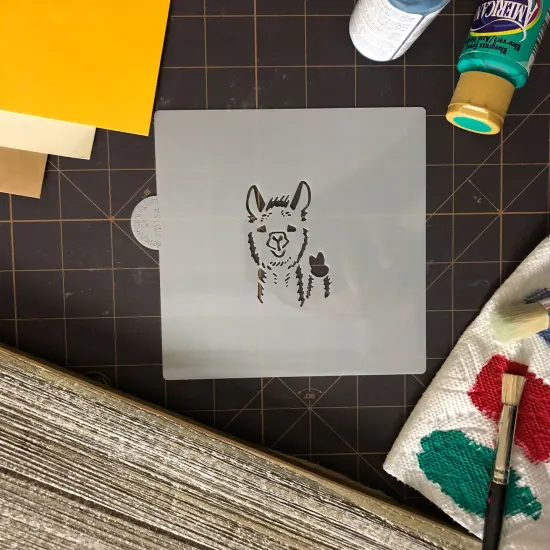 Llama Cookie & Craft Stencil | CM124 by Designer Stencils | Cookie Decorating Tools | Baking Stencils for Royal Icing, Airbrush, Dusting Powder | Craft Stencils for Canvas, Paper, Wood | Reusable Food Grade Stencil {2}