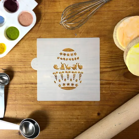 Bunnies and Carrots Easter Egg Cookie & Craft Stencil | CM086 by Designer Stencils | Cookie Decorating Tools | Baking Stencils for Royal Icing, Airbrush, Dusting Powder | Craft Stencils for Canvas, Paper, Wood | Reusable Food Grade Stencil {4}