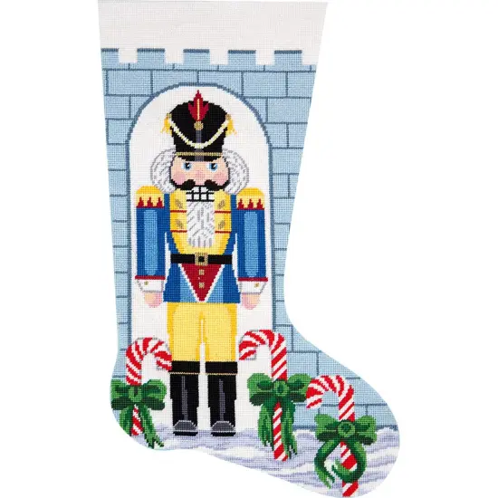 Alice Peterson Home Creations Holiday Edition Needlepoint Stocking Kit- Nutcracker Soldier- Large, Deluxe Size {1}