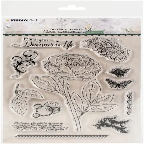 Studio Light Jenine's Mindful Art Essentials Clear Stamps-Peony {1}