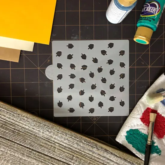 Dreidel Miniprint Cookie & Craft Stencil | CM081 by Designer Stencils | Cookie Decorating Tools | Baking Stencils for Royal Icing, Airbrush, Dusting Powder | Craft Stencils for Canvas, Paper, Wood | Reusable Food Grade Stencil {3}