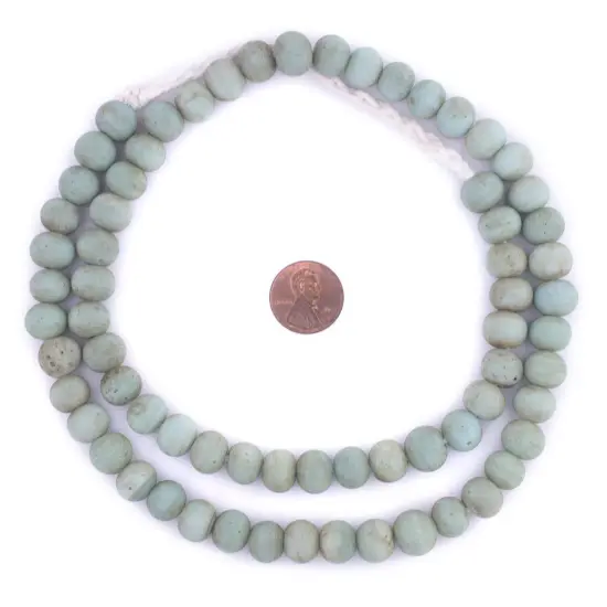 The Bead Chest&reg; Ancient Style Java Glass Beads, 24+ Inch Strand, 11mm Beads, Available in 13 Colors Green {4}