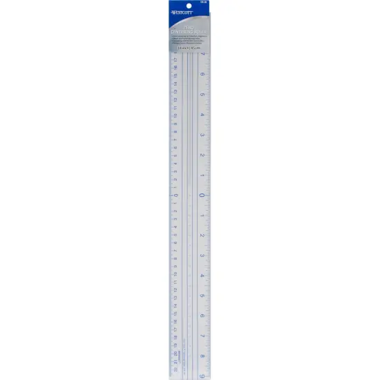 Westcott Plastic Ruler 18"-Zero Centering {1}