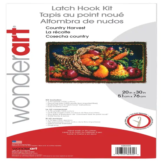 Wonderart Classic Latch Hook Kit 20"X30"-Country Harvest {2}