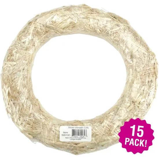 Multipack of 15 - FloraCraft Straw Wreath Form-18" {1}