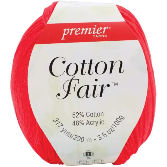Multipack of 3 - Premier Yarns Cotton Fair Solid Yarn-Red {2}