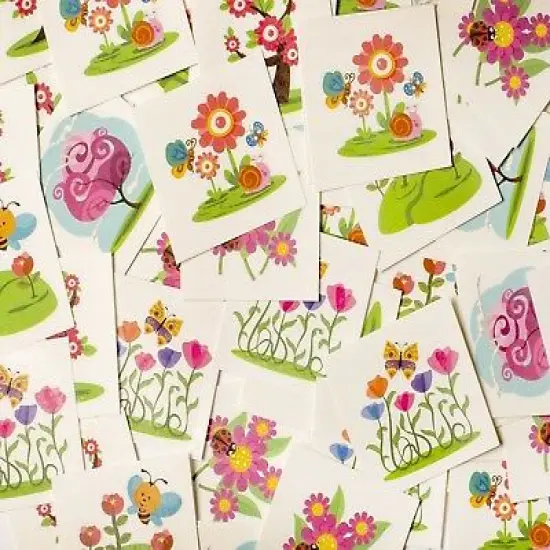 Big Mos Toys 72 Pack Spring and Summer Assorted Design Temporary Tattoos {2}