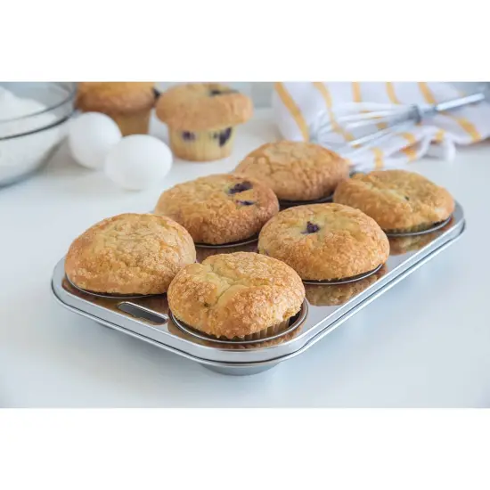 Fox Run 4867 Muffin Cupcake Bakeware Pan Stainless Steel 6 Cup {3}