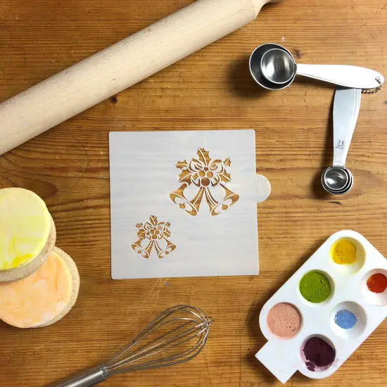 Winter Bells Cookie & Craft Stencil | CM072 by Designer Stencils | Cookie Decorating Tools | Baking Stencils for Royal Icing, Airbrush, Dusting Powder | Craft Stencils for Canvas, Paper, Wood | Reusable Food Grade Stencil {2}