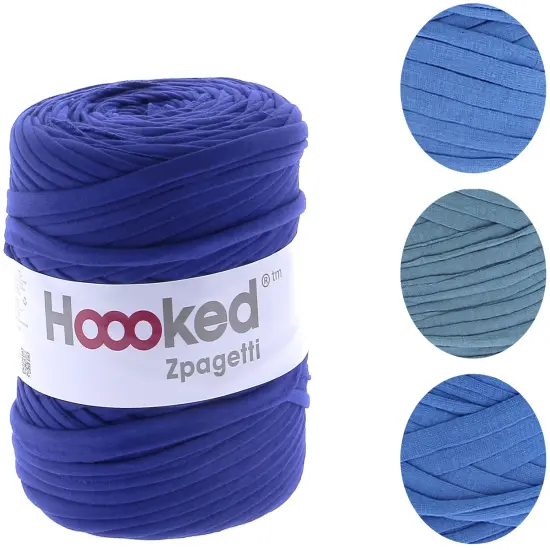 Multipack of 4 - Hoooked Zpagetti Yarn-Ocean Blue - Mid Blue Shades {2}