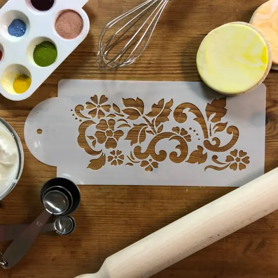 Floral Explosion Cake Stencil Tier #2 | C435 by Designer Stencils | Cake Decorating Tools | {5}