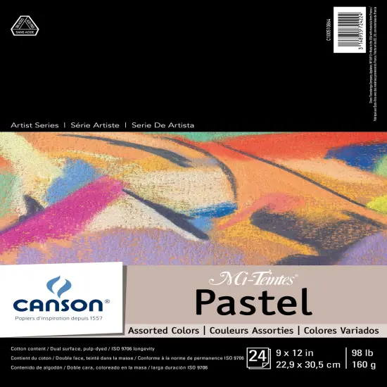 Canson Mi-Teintes Pastels Paper Pad 9"X12"-Assorted Colors 24 Sheets {1}