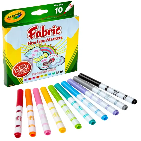Multipack of 8 - Crayola Fine Line Fabric Markers-10/Pkg {2}