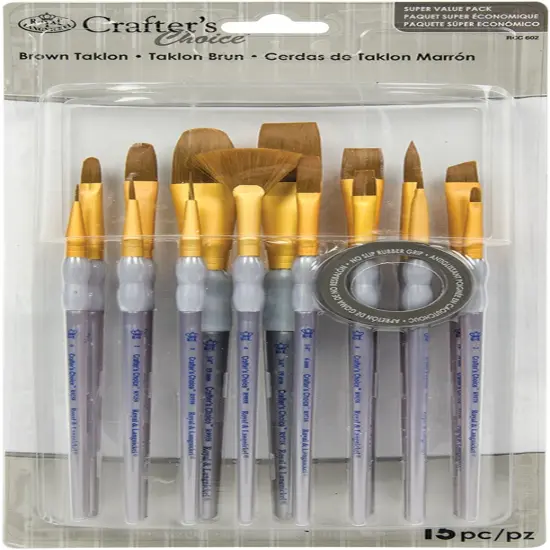 Crafter's Choice Brown Taklon Brush Value Pack 15/Pkg {1}