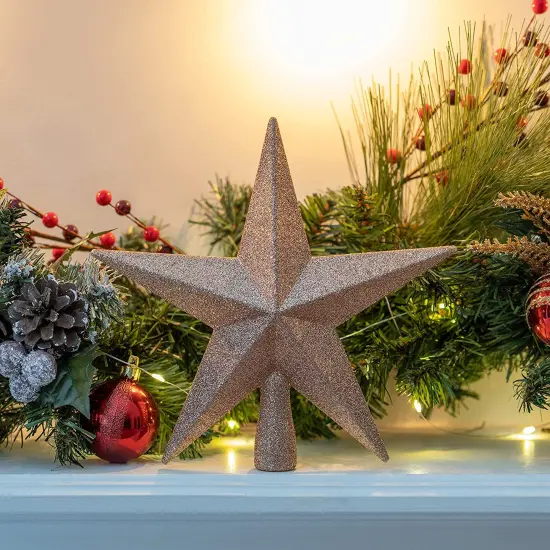 Ornativity Glitter Star Tree Topper - Christmas Champagne Decorative Holiday Bethlehem Star Ornament {5}