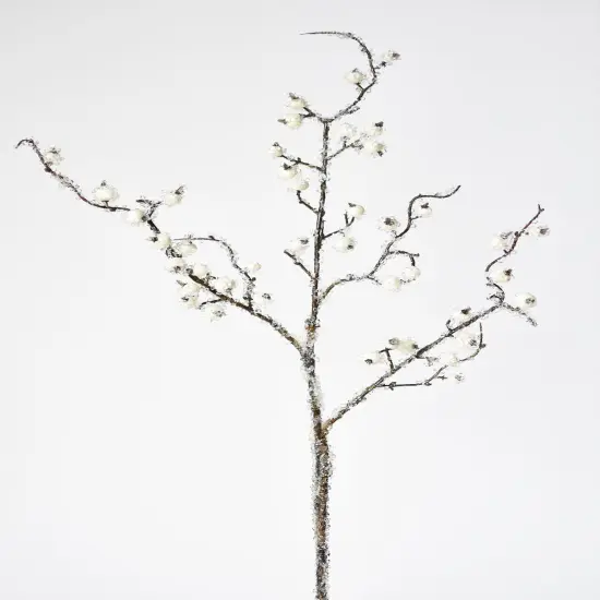 29" Faux Iced White Berry Stem {2}