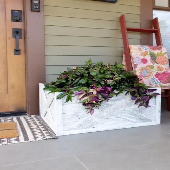 Farmhouse Deluxe 22.5 x 14.5, 30 in. Diameter, Decorative Planter Box Collar White {2}