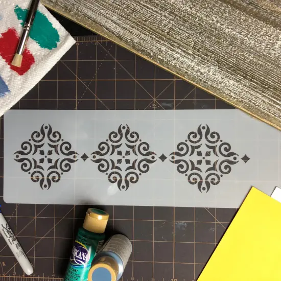 Mexican Tile Cake Stencil Tier #2 | C542 by Designer Stencils | Stencils for Royal Icing, Airbrush, Dusting Powder | {5}