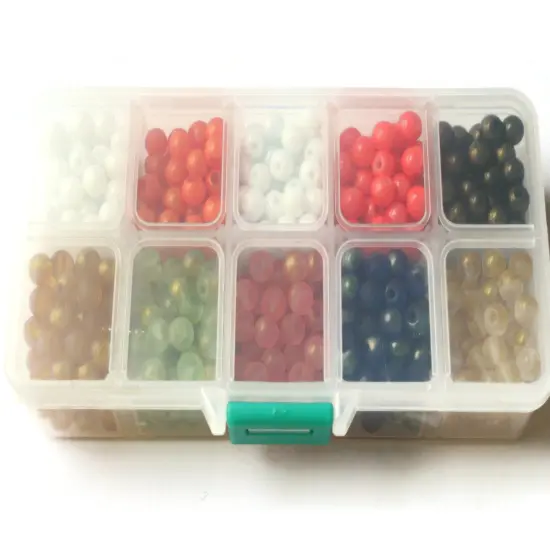 10 Colors 6mm Round Glass Mixed Color Beads Kit {2}
