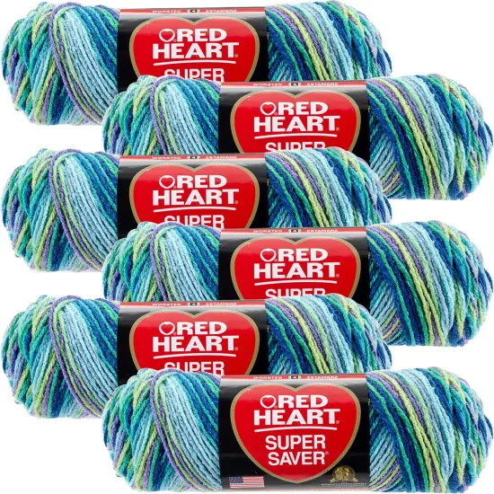 Multipack of 6 - Red Heart Super Saver Yarn-Wildflowers {1}