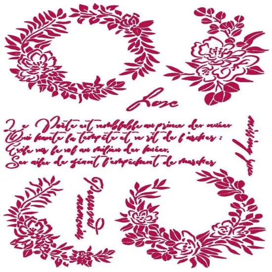 Stamperia Stencil G 8.27"X11.69"-Journal Garlands Love, Romantic {1}