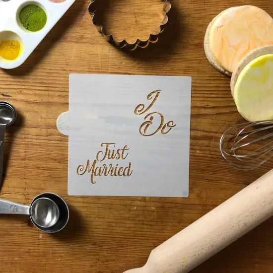 I Do Cookie & Craft Stencil | CM152 by Designer Stencils | Cookie Decorating Tools | Baking Stencils for Royal Icing, Airbrush, Dusting Powder | Craft Stencils for Canvas, Paper, Wood | Reusable Food Grade Stencil {5}