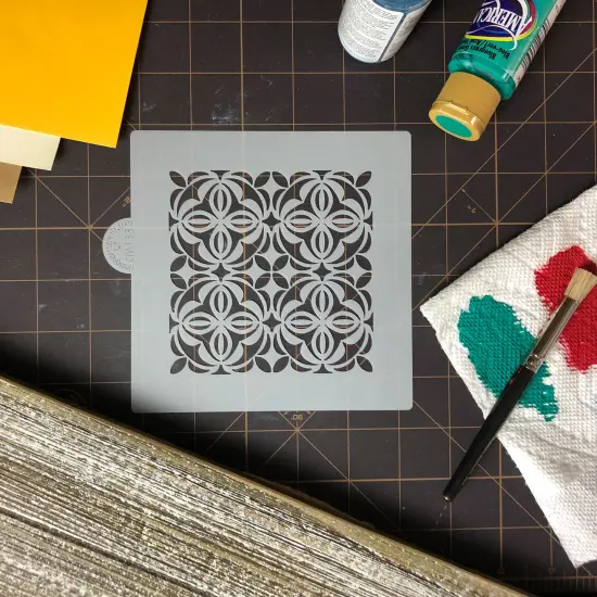 Casablanca Tile Cookie & Craft Stencil | CM133 by Designer Stencils | Cookie Decorating Tools | Baking Stencils for Royal Icing, Airbrush, Dusting Powder | Craft Stencils for Canvas, Paper, Wood | Reusable Food Grade Stencil {3}