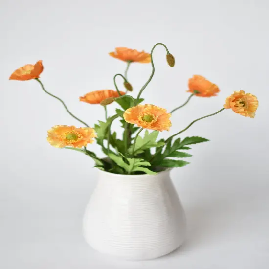 15" Faux Orange Poppy Bush {5}