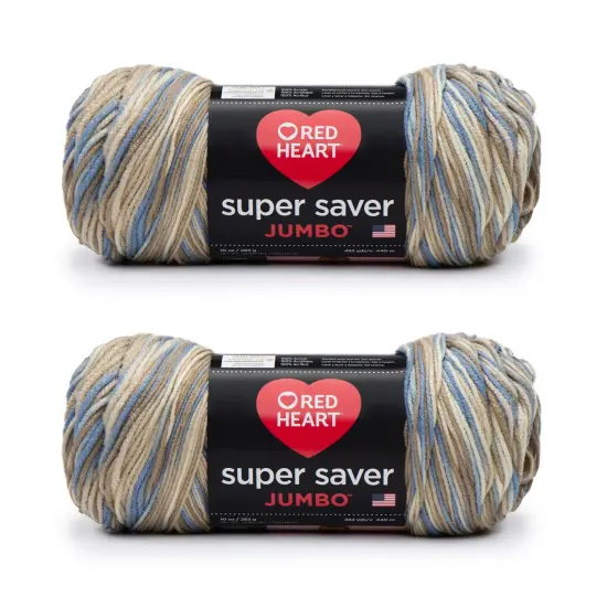 Red Heart Super Saver Jumbo Mirage Yarn - 2 Pack of 283g/10oz - Acrylic - 4 Medium (Worsted) - 744 Yards - Knitting/Crochet {1}