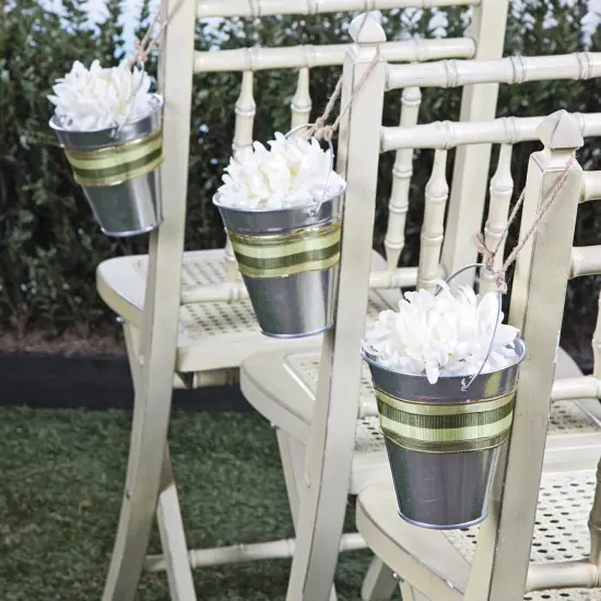 LARGE GALVANIZED BUCKETS - Party Supplies - 12 Pieces {2}
