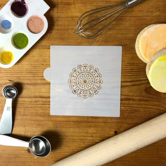 Mandala #4 Cookie & Craft Stencil | CM061 by Designer Stencils | Cookie Decorating Tools | Baking Stencils for Royal Icing, Airbrush, Dusting Powder | Craft Stencils for Canvas, Paper, Wood | Reusable Food Grade Stencil {3}