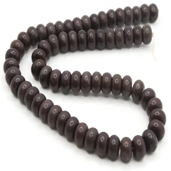 63 10mm x 6mm Dyed Purple Howlite Stone Rondelle Beads {3}