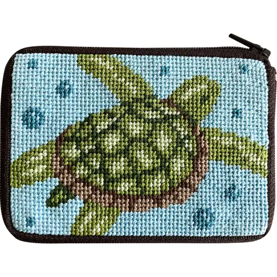 Stitch & Zip Needlepoint Coin Purse Kit- Sea Turtle Multicolor {1}