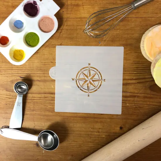 Compass Rose Cookie & Craft Stencil | CM094 by Designer Stencils | Cookie Decorating Tools | Baking Stencils for Royal Icing, Airbrush, Dusting Powder | Craft Stencils for Canvas, Paper, Wood | Reusable Food Grade Stencil {4}