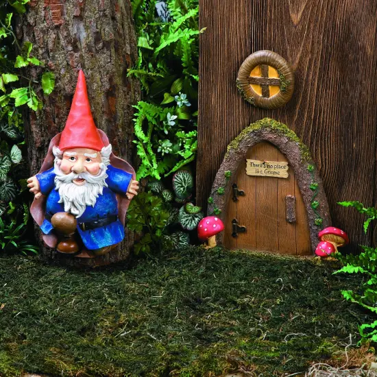 Fun Express Christmas Garden Gnome Home Door in a Tree Art Pieces Outdoor Yard Decor {2}