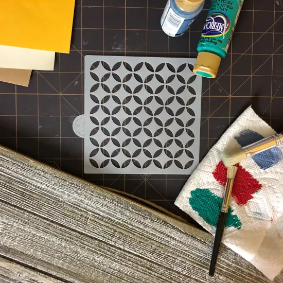 Modern Circle Cookie & Craft Stencil | CM001 by Designer Stencils | Cookie Decorating Tools | Baking Stencils for Royal Icing, Airbrush, Dusting Powder | Craft Stencils for Canvas, Paper, Wood | Reusable Food Grade Stencil | Easy to Use & Clean {3}