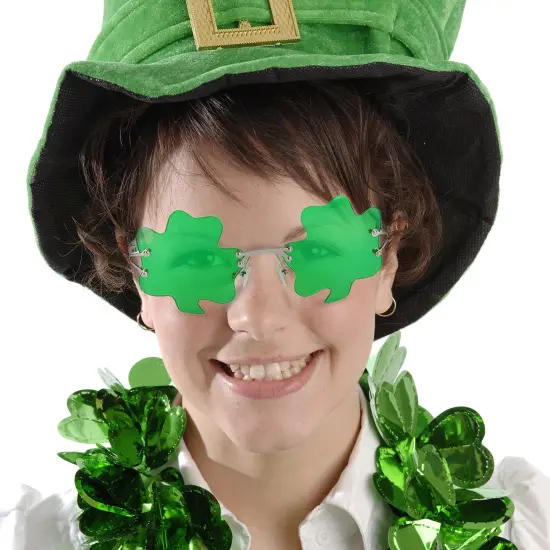 St. Patricks Day Irish Shamrock Leaves Green Leprechaun Costume Glasses, 1 Pair by Big Mos Toys {2}