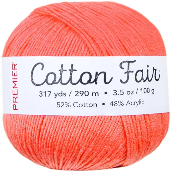 Multipack of 3 - Premier Yarns Cotton Fair Solid Yarn-Bright Peach {2}