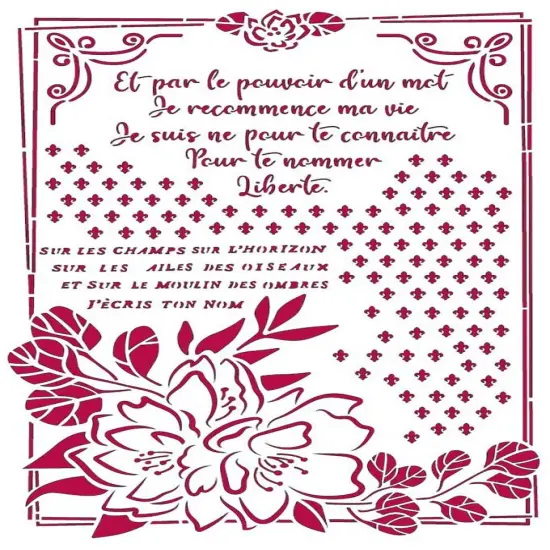 Stamperia Stencil G 8.27"X11.69"-Journal Flower W/Frame, Romantic {1}