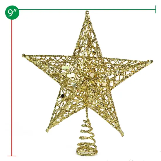 Ornativity Gold Star Tree Topper - Christmas Glitter Star Ornament Treetop Decoration {5}