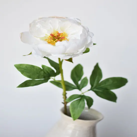 22" Faux White Peony Stem {5}