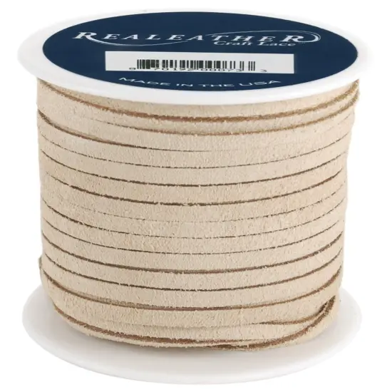 Multipack of 3 - Realeather Crafts Suede Lace .125"X25yd Spool-Beige {2}
