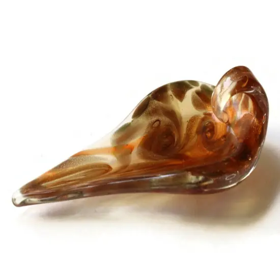 72mm Brown Foil Glass Drip Pendant {6}