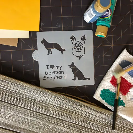 I Love My German Shephard Cookie & Craft Stencil | CM020 by Designer Stencils | Cookie Decorating Tools | Baking Stencils for Royal Icing, Airbrush, Dusting Powder | Craft Stencils for Canvas, Paper, Wood | Reusable Food Grade Stencil {4}